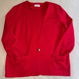 Alfred Dunner Red One Button  Trending Collarless Blazer Size 20‎